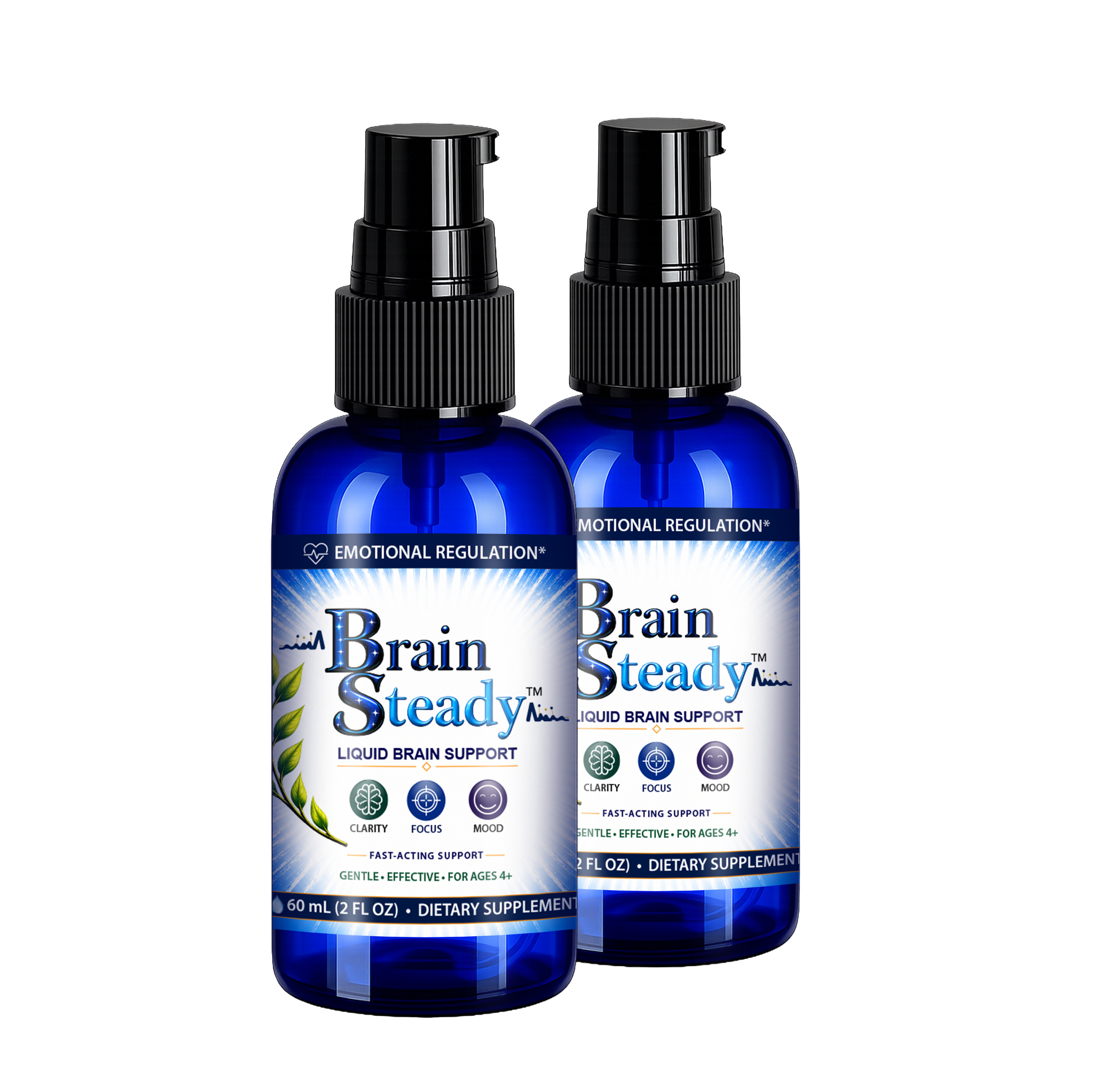 BrainSteady Liquid Brain Support 2 Bottles